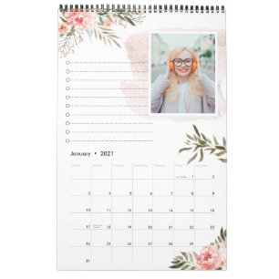 Corail Floral pêche   Calendrier de 12 photos avec