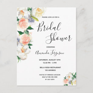 Corail floral rose or nuptiale invitation à la dou