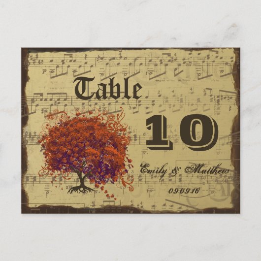 Corail foncé Feuille de coeur Numéro de table (Devant)
