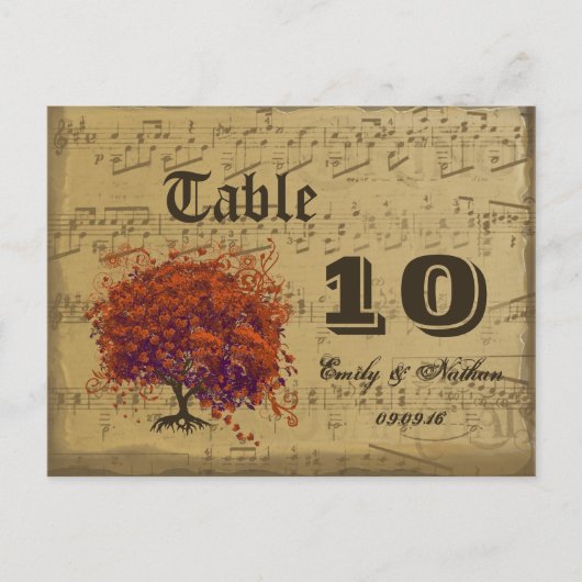 Corail foncé Feuille de coeur Numéro de table (Devant)