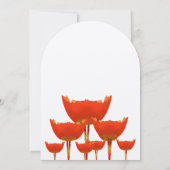 Corail & Gris Poppies Papillons Faire-part de mari (Dos)