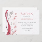 Corail léger et invitation florale grise de charme (Devant / Derrière)