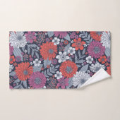 Corail, Magenta et Zinnias bleu (Serviette à main)