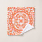 Corail Mandala Motif Géométrique (Gant de toilette)