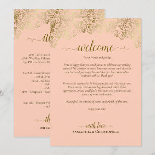Corail Mariage Bienvenue & Programme Peach & Or