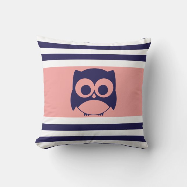 Corail mignon de bleu marine du coussin | de hibou (Recto)