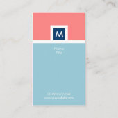 Corail moderne et carte de visite bleu de (Dos)