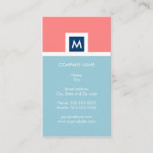 Corail moderne et carte de visite bleu de (Devant)