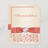 Corail monogramme, Carte de fermeture florale de c (Devant / Derrière)