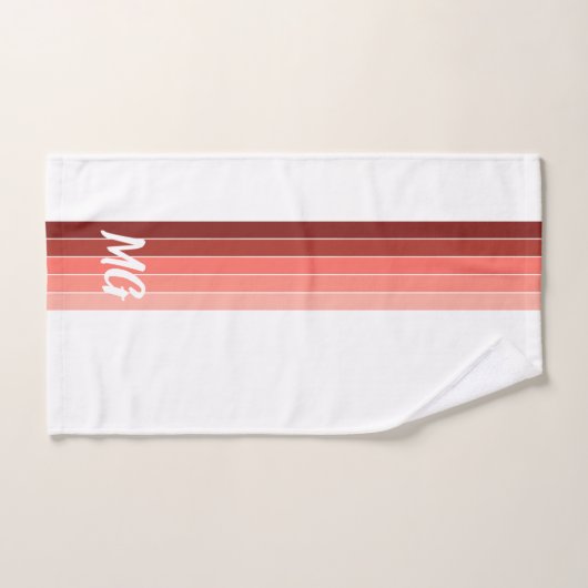 Corail monogramme Rouge Rose Blancs (Serviette à main)