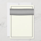 Corail pâle Gerbera Gris Ribbon Faire-part de mari (Dos)