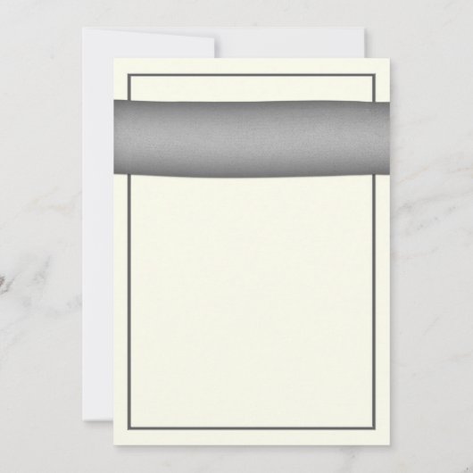 Corail pâle Gerbera Gris Ribbon Faire-part de mari (Dos)