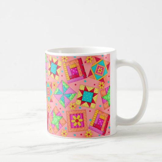 Corail Patchwork Quilt Design Mug (Droite)