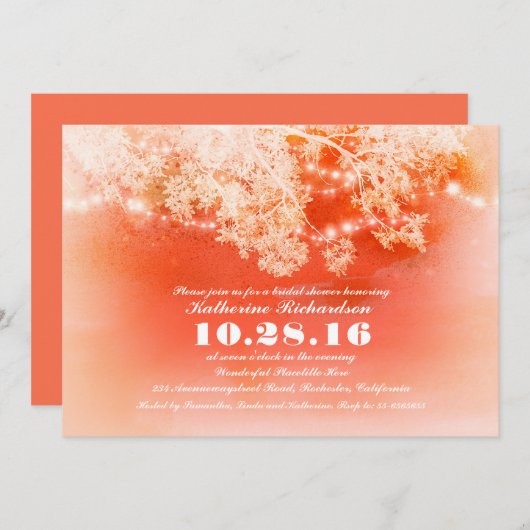 Corail phares nuptiale invitation de douche (Devant / Derrière)