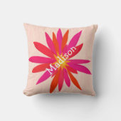 Corail Pinkish Moderne Stylisé Coussin floral (Recto)
