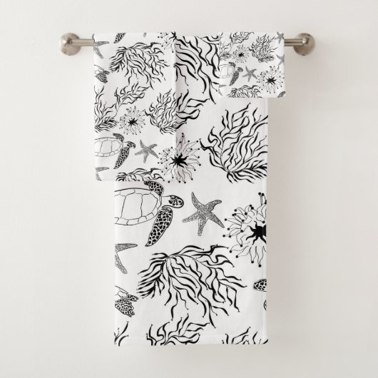 Corail plante, tortue marine (En situation)