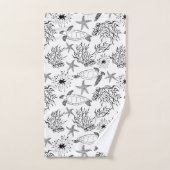 Corail plante, tortue marine (Serviette à main)