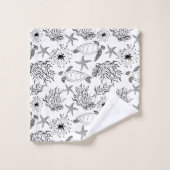 Corail plante, tortue marine (Gant de toilette)