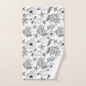 Corail plante, tortue marine (Serviette à main)