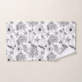 Corail plante, tortue marine (Serviette à main)