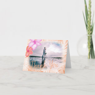 Corail, Plumeria rose Carte de remerciements