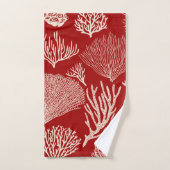 Corail récif dans la serviette de bain rouge (Serviette à main)