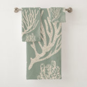 Corail récif dans la serviette de bain sauge (En situation)