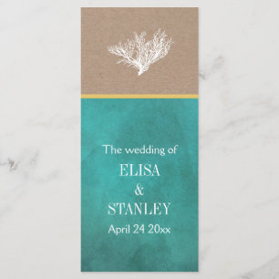 Corail récif turquoise papier de plage programme d