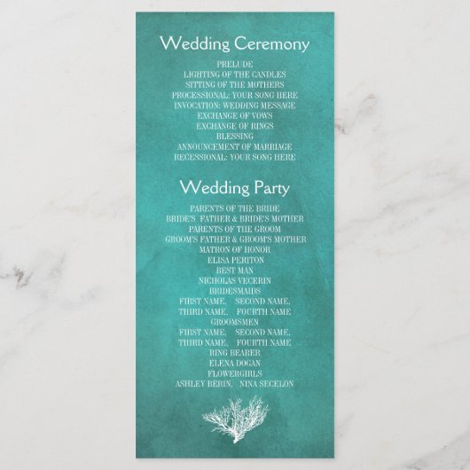 Corail récif turquoise papier de plage programme d (Dos)