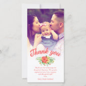 Corail Red Spring Bouquet Baptême Merci Photo (Devant)