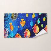 Corail Reef Fish Art (Serviette à main)