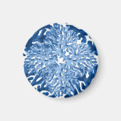 Corail Rococo en bleu indigo Option 1 Magnet (Devant)
