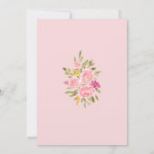 Corail rose Floral et Faire-part de mariage or (Dos)