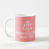 Corail rose KeepCalm Mugs | modèle personnalisé (Gauche)