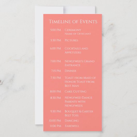 Corail Rose-Moderne- Programme de mariage monograp (Dos)
