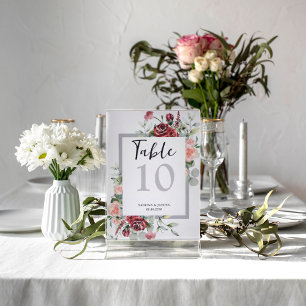 Corail rose pâle Mariage floral Numéro de table