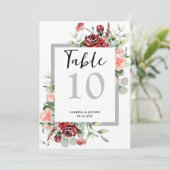 Corail rose pâle Mariage floral Numéro de table (Debout devant)