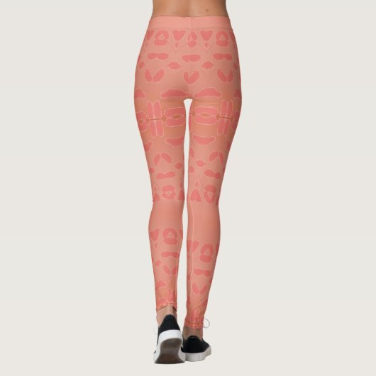 Corail rose pattes dames Leggings (Dos)