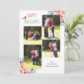 Corail rouge baies de Noël carte photo collage (Debout devant)