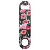 Corail rouge rose noir Fleurs d'aquarelle Monogram (Dos)