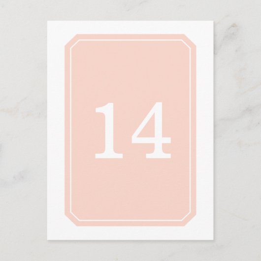 Corail Simply Elegant Numéro de table Carte postal (Devant)
