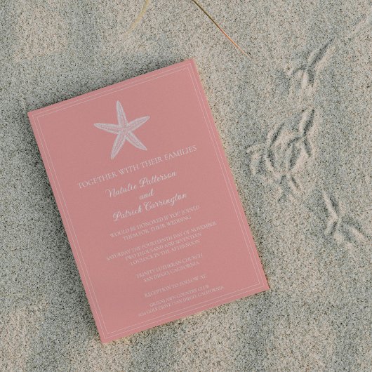 Corail Starfish Faire-part de mariage