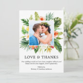 Corail Tropical moderne Amour Floral Merci Mariage (Debout devant)