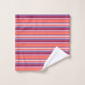 Corail vivant, bandes rouge et violet (Gant de toilette)