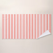 Corail vivant et blanc cinq bandes motif (Serviette de bain)