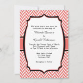 Corail White Herringbone Faire-part de mariage (Devant)