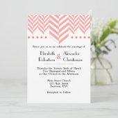 Corail White Herringbone Faire-part de mariage (Debout devant)