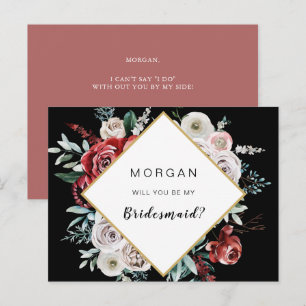 Coral Almond Floral zal je mijn Bridesmaid zijn Briefkaart