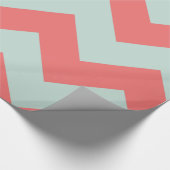 Coral and Mint Green Chevron Wrapping Paper Cadeaupapier (Hoek)