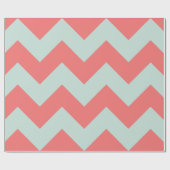 Coral and Mint Green Chevron Wrapping Paper Cadeaupapier (Vlak)
